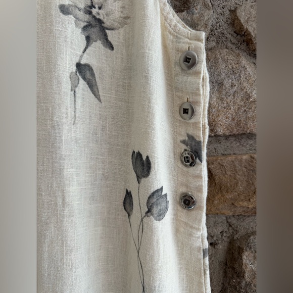 Vintage 100% linen cottage core jumper dress large - Picture 2 of 4